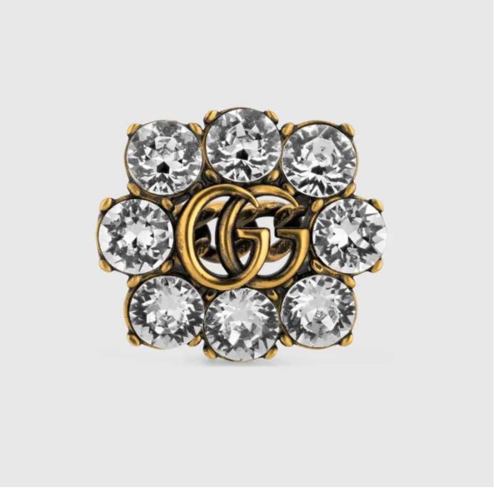 NWT GUCCI GG Marmont Crystal Ring  Designer Size: M / IT 16 - Picture 2 of 16